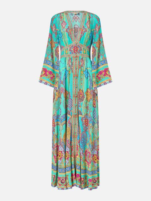 CAMILLA KIMONO SLEEVE DRESS WITH SHIRRING DETAIL THE CONCUBINES CORRIDOR