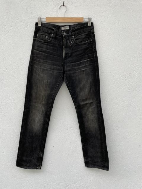 Other Designers Japanese Brand - EDIFICE Distressed BLack Wash Denim Jeans