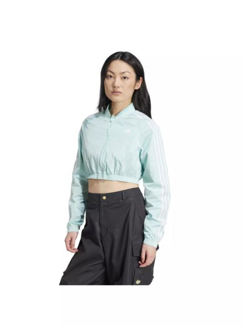 adidas Originals Women's Adicolor Teamgeist Cropped Track Top -Turquoise