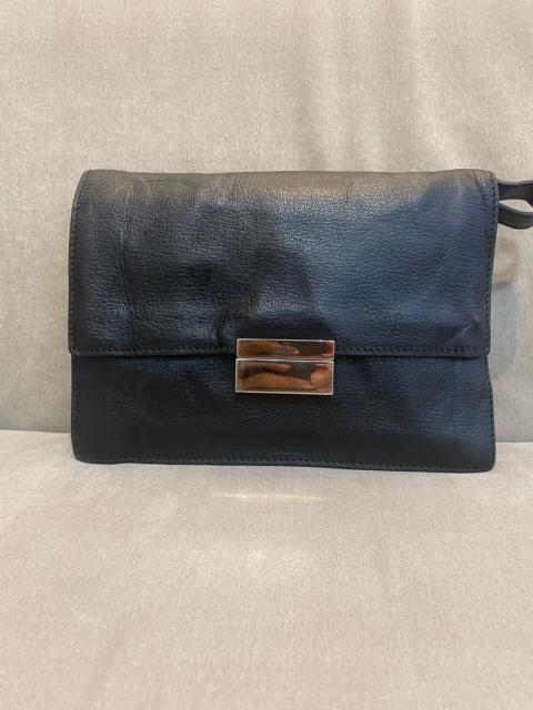 GUCCI Gucci Leather Clutch Bag Black Made Italy