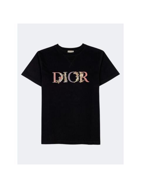Dior S/S 2021 Embroidered Floral Logo T-Shirt