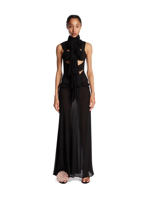 Alaïa Black Sleeveless Dress with Bows