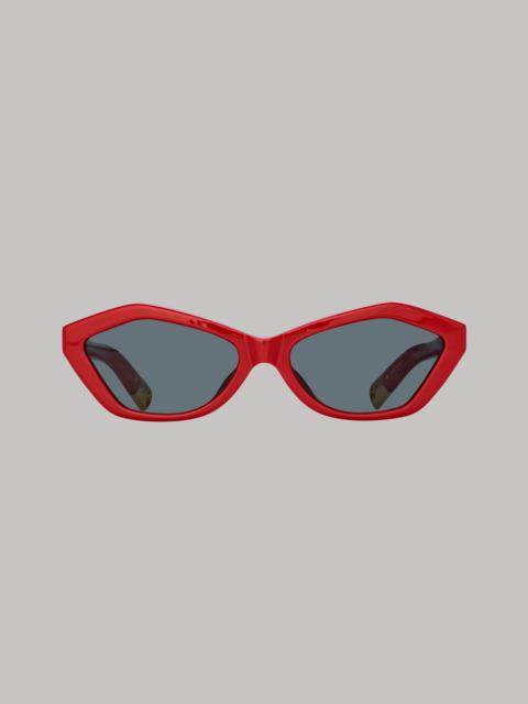 LINDA FARROW Bambino Angular Sunglasses in Red