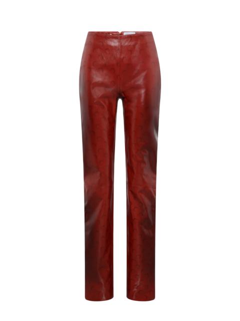 Marine Serre Moon Airbrushed Leather Wide Leg Pants