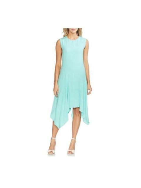 Other Designers Vince Camuto Dress Turquoise Blue Asymmetric Shift Midi Dress SZ 6 NWT $139