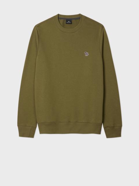 Paul Smith Khaki Organic Cotton Zebra Logo Sweatshirt