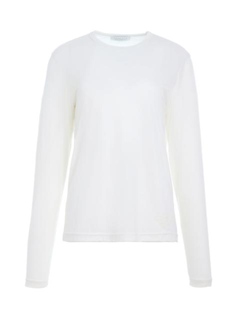 GABRIELA HEARST Combe Long Sleeve T-Shirt in Ivory Cashmere Jersey