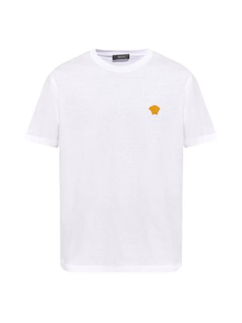 VERSACE Versace Medusa Embroidered Cotton T Shirt