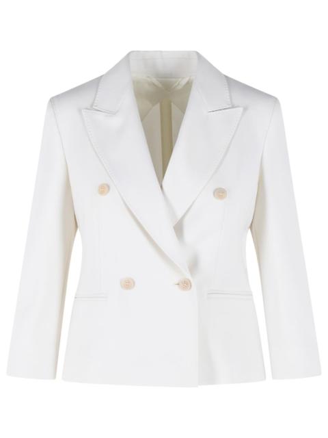 Max Mara Max Mara 'Dorico' Cropped Blazer In Ivory White Wool Tela Women