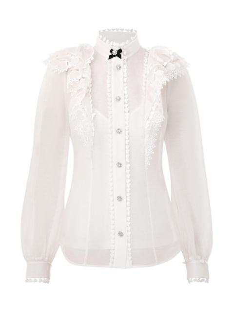 Zimmermann CRUSH HEART EMBELLISHED BLOUSE