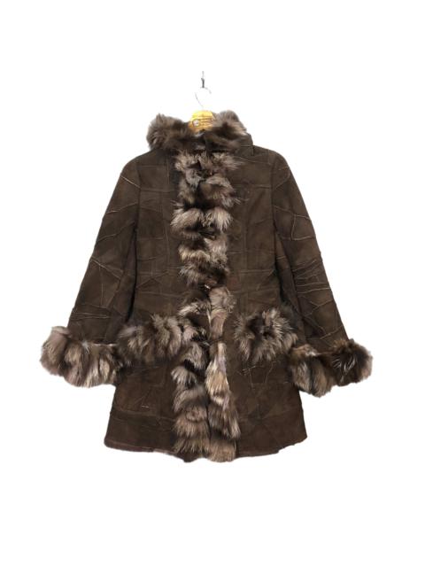 Other Designers Japanese Brand - PATCHWORK SHEEP SKIN SILVER FOX FUR OVERCOAT #5752-205