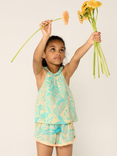 Poupette St Barth Top Cleo for girls - Aqua Toucan