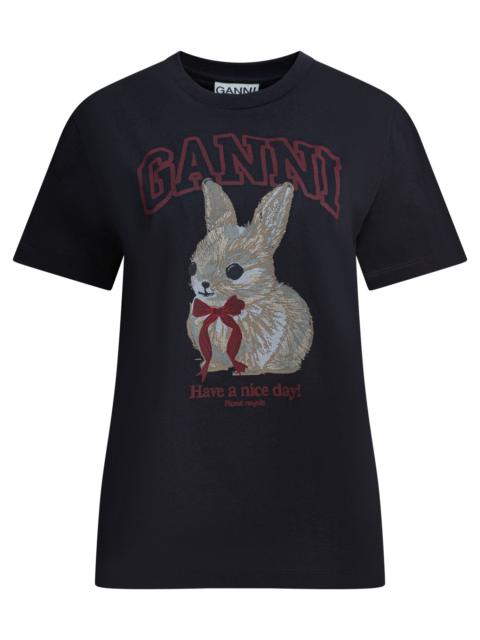 GANNI Ganni "bunny" Cotton T-shirt