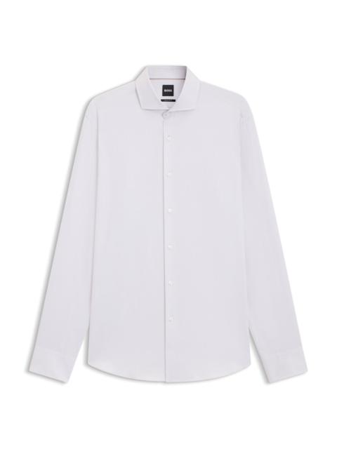 BOSS REGULAR-FIT SHIRT IN STRUCTURED ITALIAN-MADE COTTON