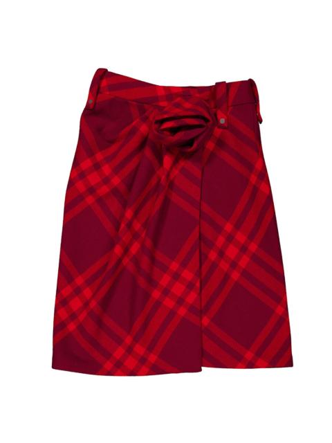 Burberry Burberry Check Print Wool Skirt, Brand Size 2 ( US Size 0 )