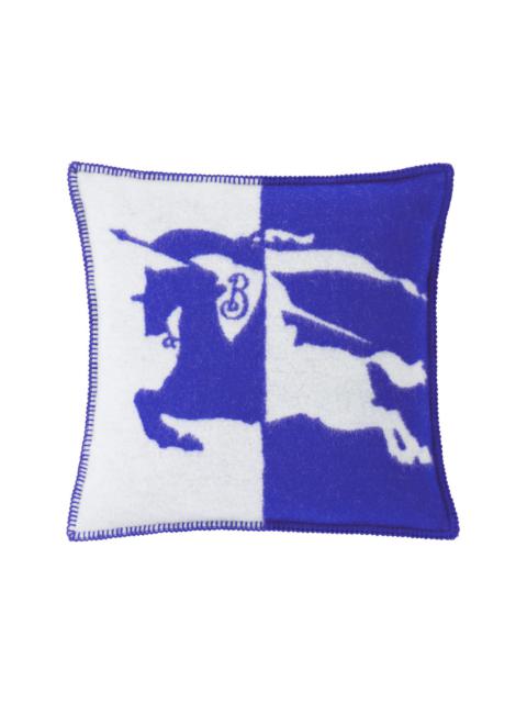 Burberry Navy & White EKD Wool Cushion