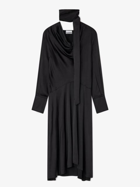 GANNI BLACK SCARF DRESS