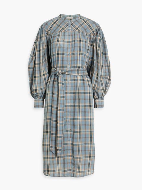 ULLA JOHNSON Fayette gathered checked cotton-voile dress