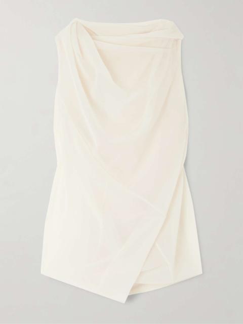 Luna draped organza top Ivory
