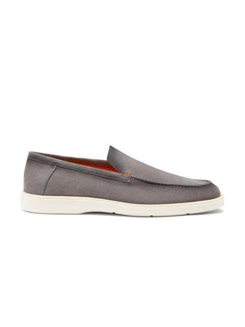 Santoni Men's grey suede loafer