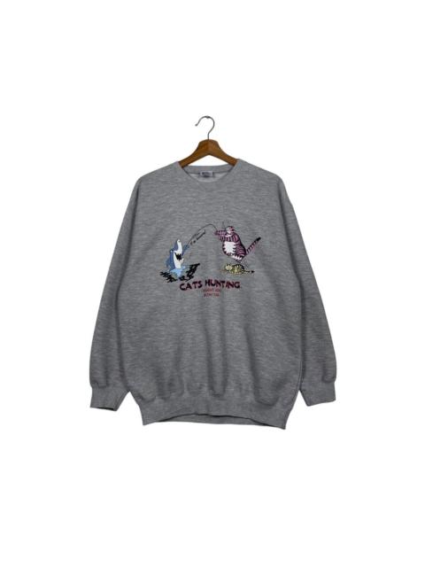 Other Designers Vintage - CATS HUNTING Hawaii Graphics Printed Sweatshirts #1677-C75