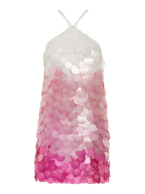 Other Designers Pink Exclusive Paillette-sequined Mesh Halter Mini Dress