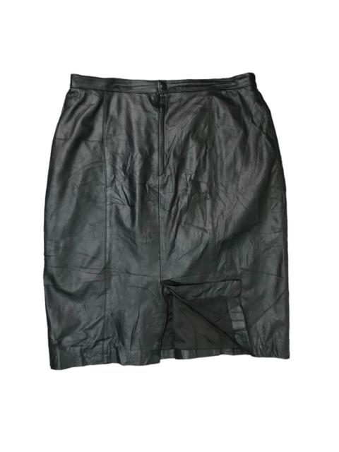 Other Designers VINTAGE 90s DESIGNER JAPAN MIDI SKIRT LEATHER WOMENSWEAR
