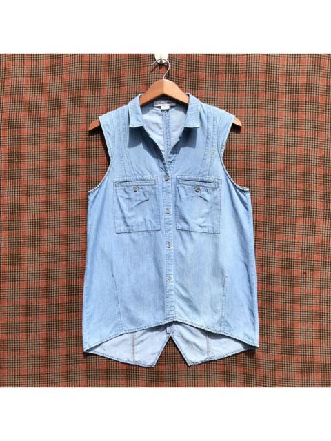 Other Designers Designer - Helmut Lang Denim Sleeveless Vest Jacket Helmut Lang