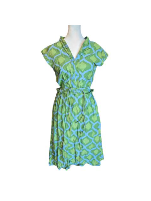 Other Designers Global Mamas Green Retro Ornaments Lime Dress Small