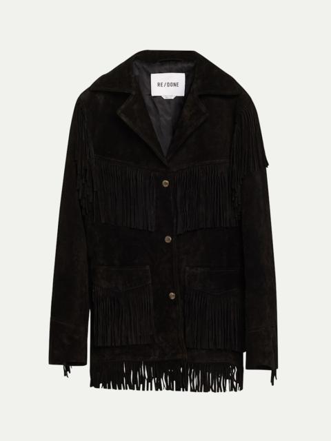 RE/DONE Suede Fringe Jacket