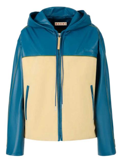 Marni Marni Men Hooded Leather Jacket