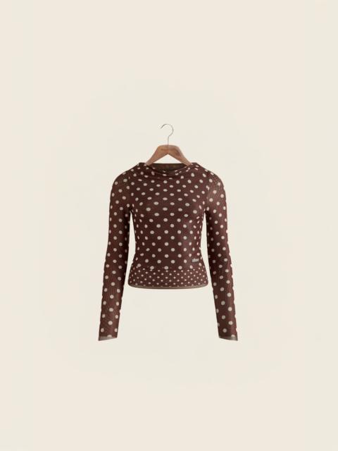 House of Sunny DOUBLE LAYER POLKA DOT MESH LONG SLEEVE