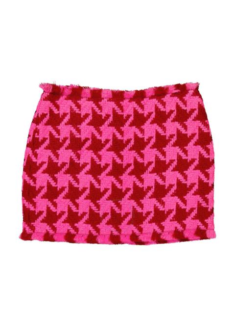 Versace Houndstooth Pattern Mini Skirt In Pink