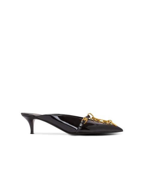 Balmain Sync patent leather mules with pointed toe