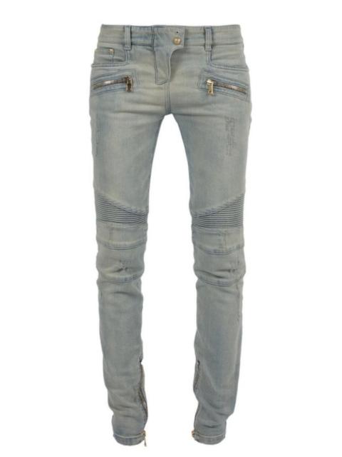 Balmain Distressed BikerJeans