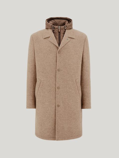 Canali 3-IN-1 WOOL BLEND MOTIF CAR COAT IN BEIGE MELANGE