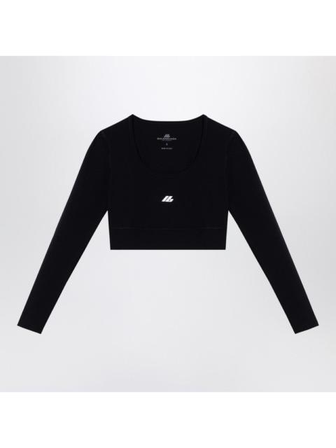 Balenciaga Black Activewear Top In Matt Nylon Blend Women