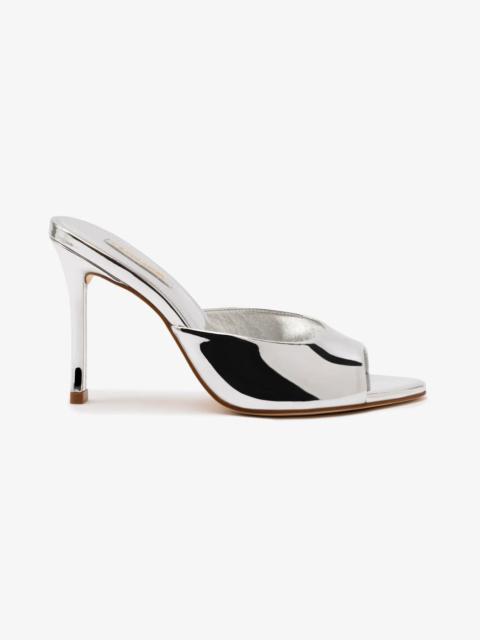 Larroudé Jasmine Hi Mule In Silver Specchio