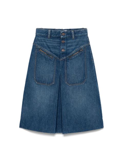 Chloé denim midi skirt
