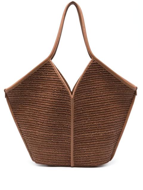 Hereu Women Calella Leather Trimmed Raffia Tote Bag