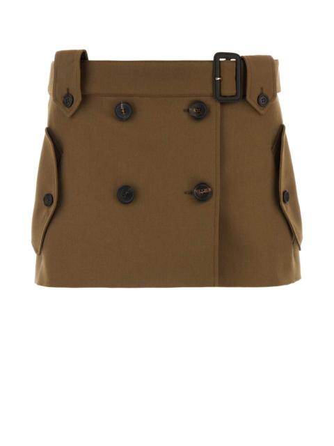 Miu Miu Miu Miu Women Mud Gabardine Mini Skirt