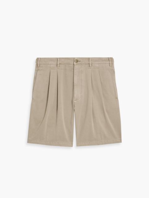 Other Designers Pleated cotton-twill shorts