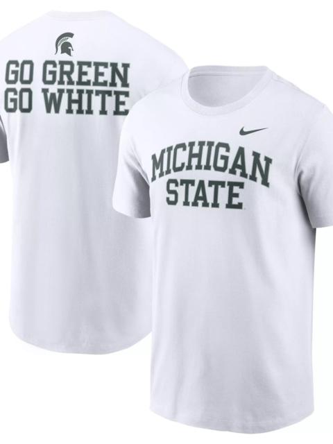 Nike Nike Men's Michigan State Spartans White Double Hit Wordmark T-Shirt