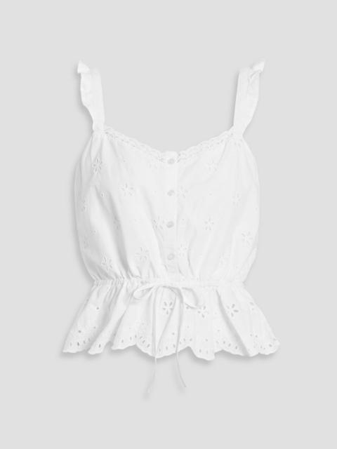 PAIGE Marsa ruffled broderie anglaise cotton top