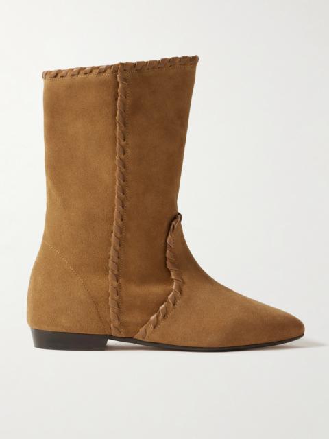 Isabel Marant Staeni Leather-trimmed Suede Ankle Boots