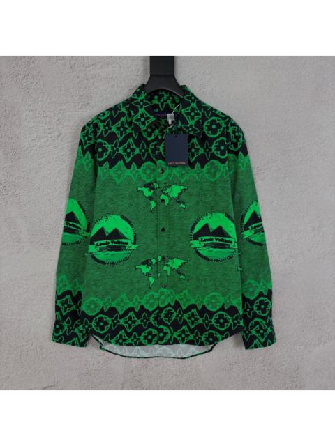 Louis Vuitton Louis vuitton green patterned shirt 