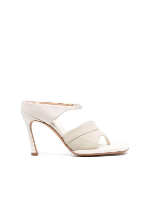 Sportmax 100mm thong-strap leather sandals