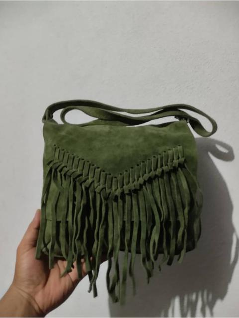 Other Designers Vintage - Small Distressed Leather Fringe Bag Women Crossbody