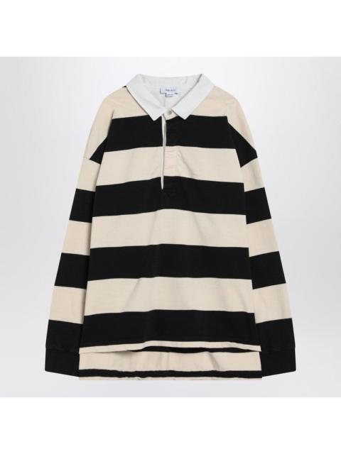 Alexander McQueen Striped Polo Shirt Black/Ivory