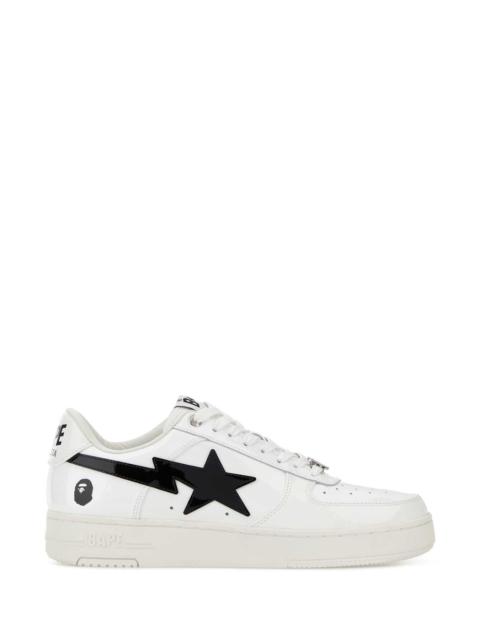 A BATHING APE® Bape Men White Leather Sneakers